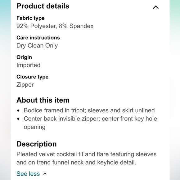 Maggie London Burgundy Pleated Velvet Dress - Picture 6 of 6